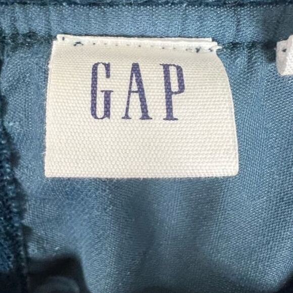 Gap Blouse Womens S Blue Velvet Ruffle Cottagecore Puff Sleeve Peasant Edwardian - Picture 3 of 4